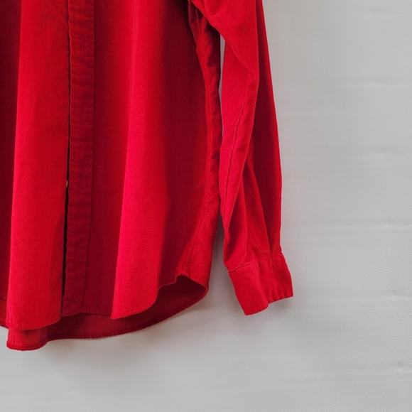 Ralph Lauren Classic Fit Corduroy Shirt Men's Large Red Button Down Preppy Pony - Picture 6 of 16